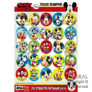 MICKEY STICKERS AUTOADHESIVOS x 24 UNIDADES